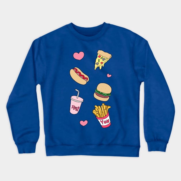 Fast Food Love Crewneck Sweatshirt by saradaboru